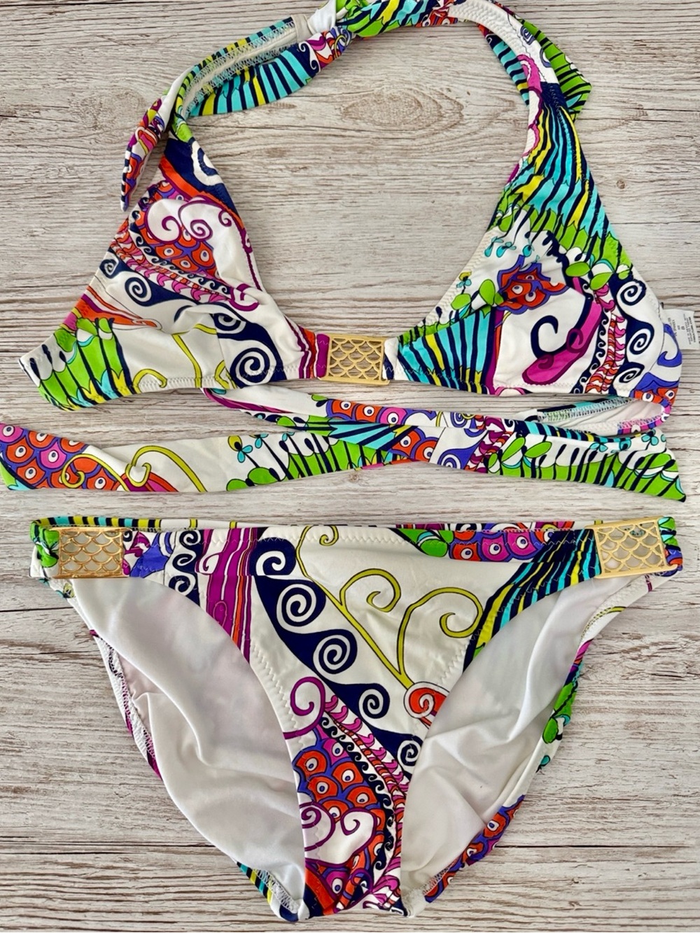 Trina Turk Bikini Sz. 8 - Tropical Island Multicolor EUC